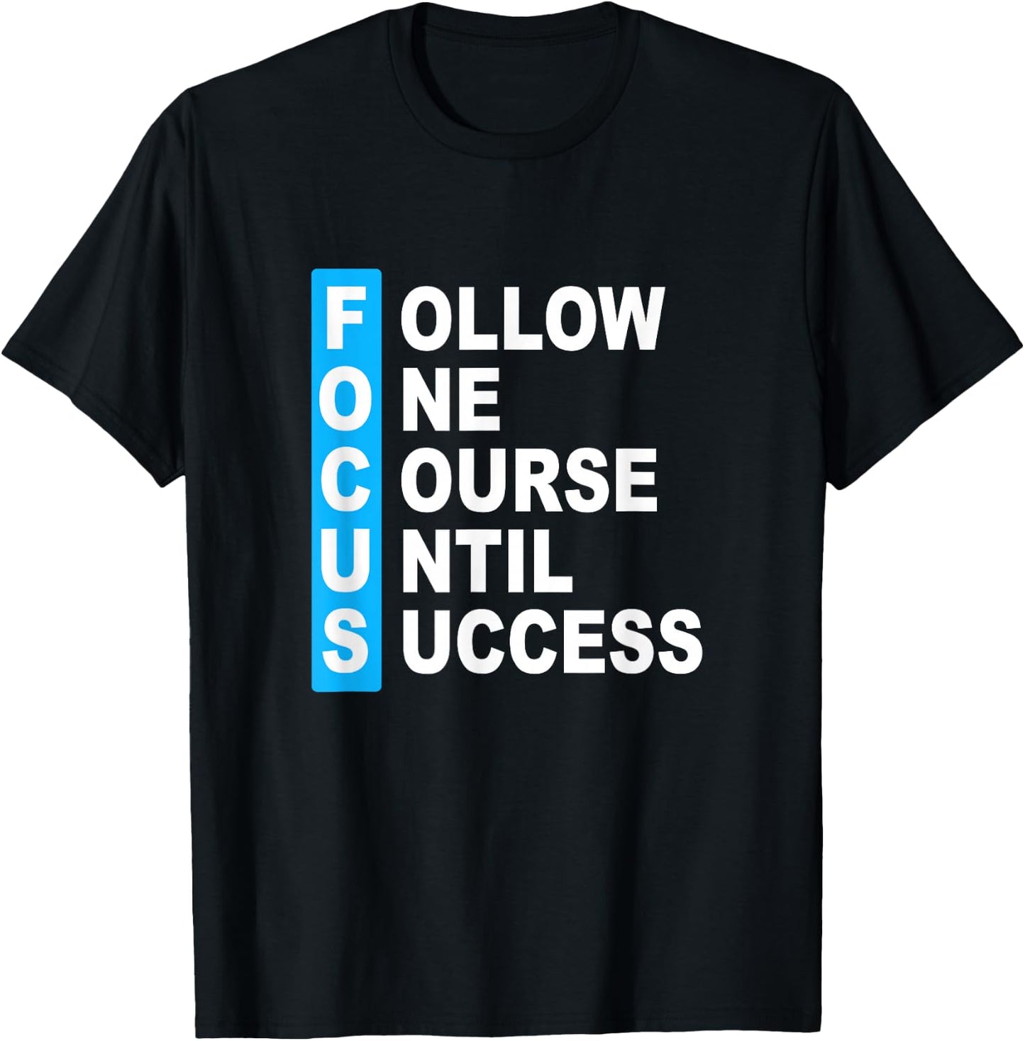 Blue Color Follow The Course Blue Graphic T-Shirt - T-Shirt | Black
