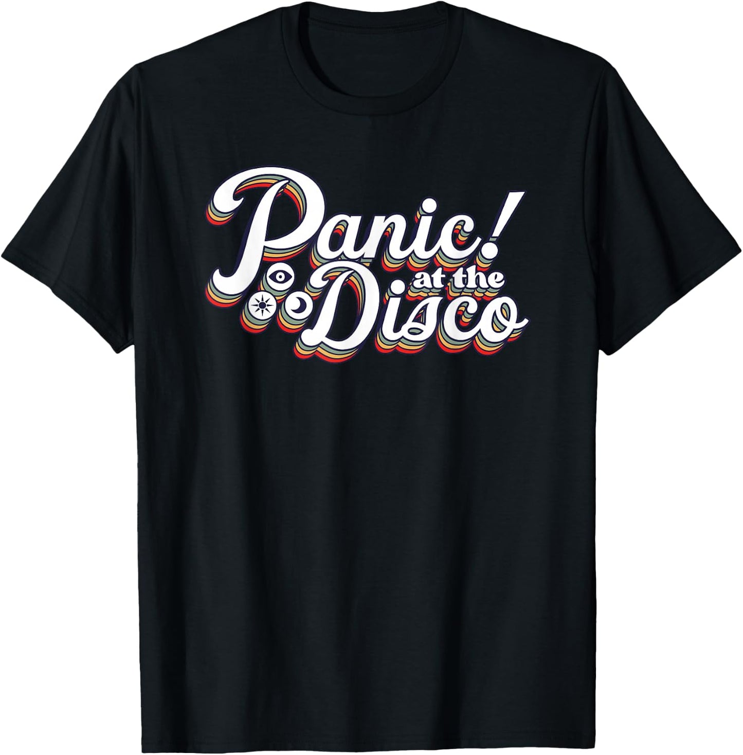 Panic! at The Disco - Rainbow Logo T-Shirt - T-Shirt | Black