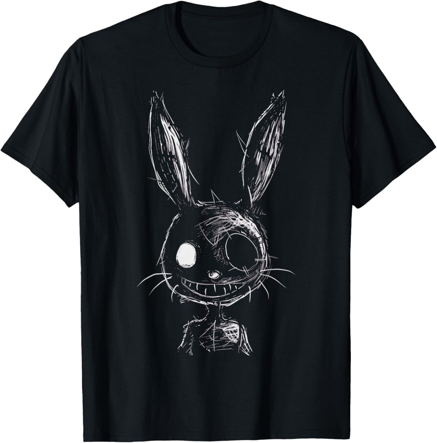 Creepy Evil Bunny Rabbit Goth Alt Grunge Horror Aesthetic , Small T-Shirt - T-Shirt | Black