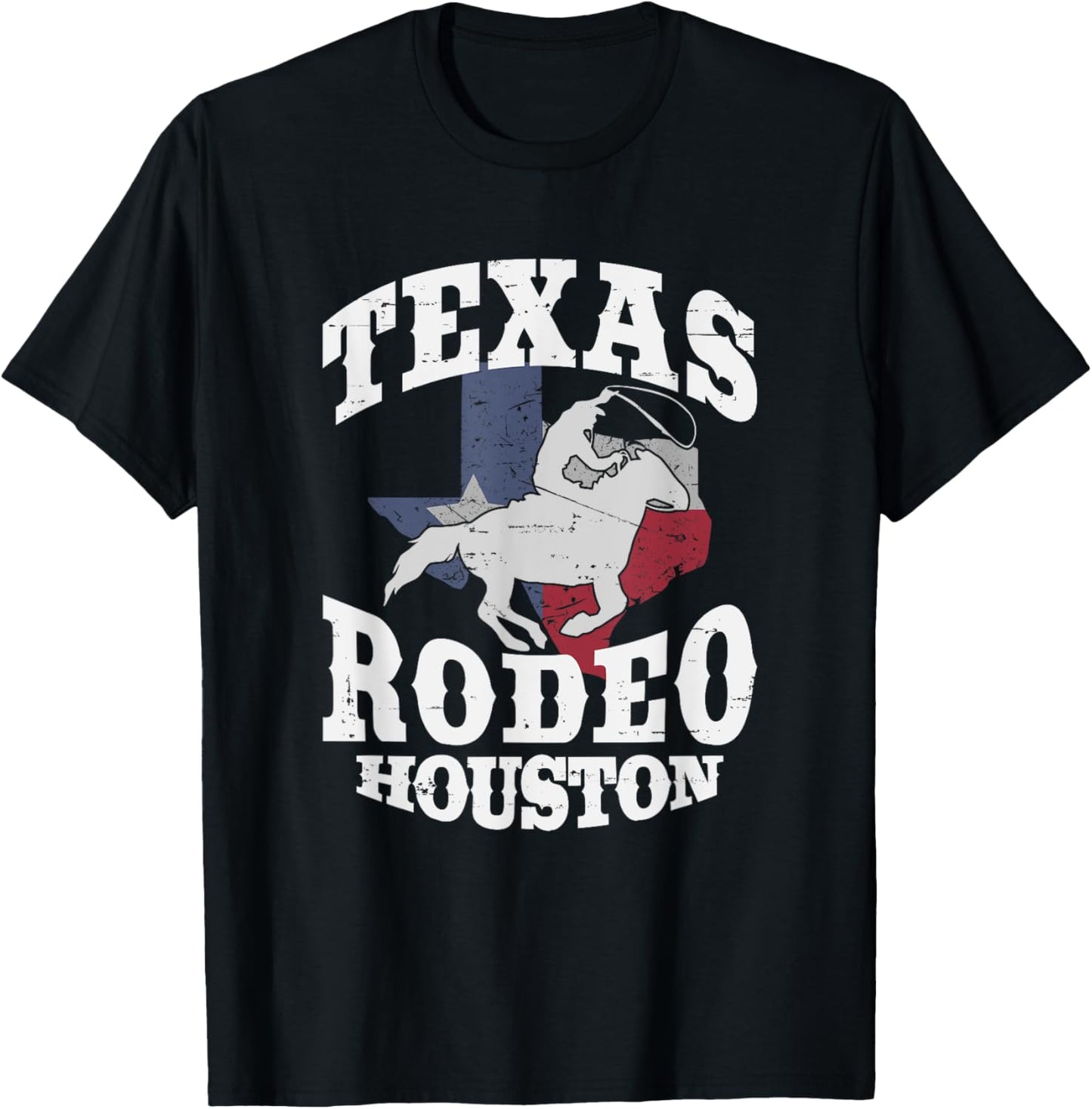 Houston Texas Rodeo Vintage Western Retro Cowboy Gift Men T-Shirt - T-Shirt | Black