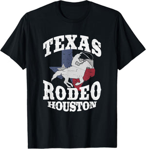 Houston Texas Rodeo Vintage Western Retro Cowboy Gift Men T-Shirt - T-Shirt | Black