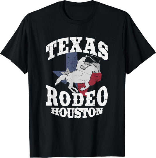 Houston Texas Rodeo Vintage Western Retro Cowboy Gift Men T-Shirt - T-Shirt | Black