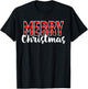 Merry Christmas Shirt Women Men Kids Red Buffalo Plaid Xmas T-Shirt - T-Shirt | Black