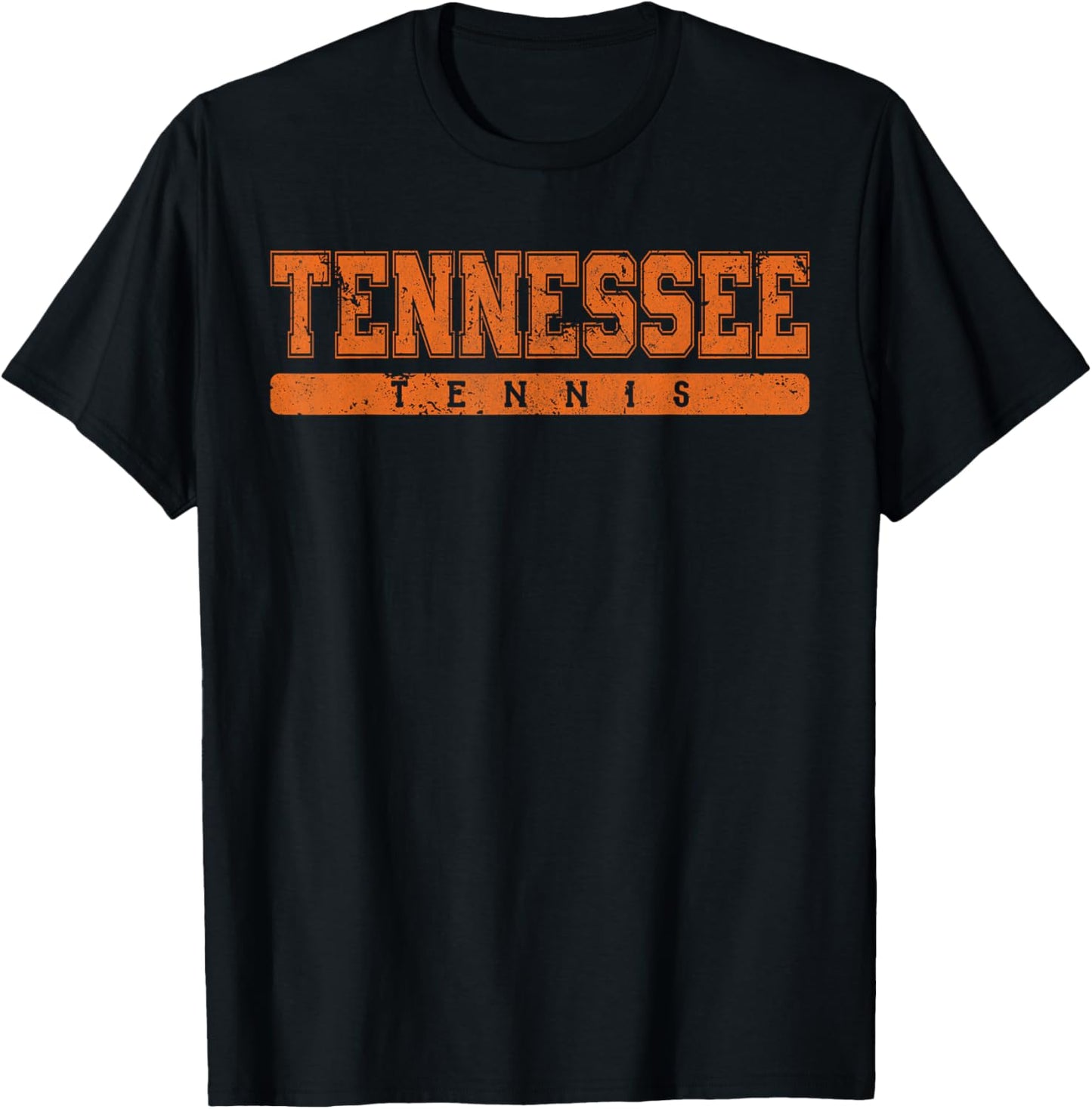 Tennessee Tennis Orange Vintage Text T-Shirt - T-Shirt | Black