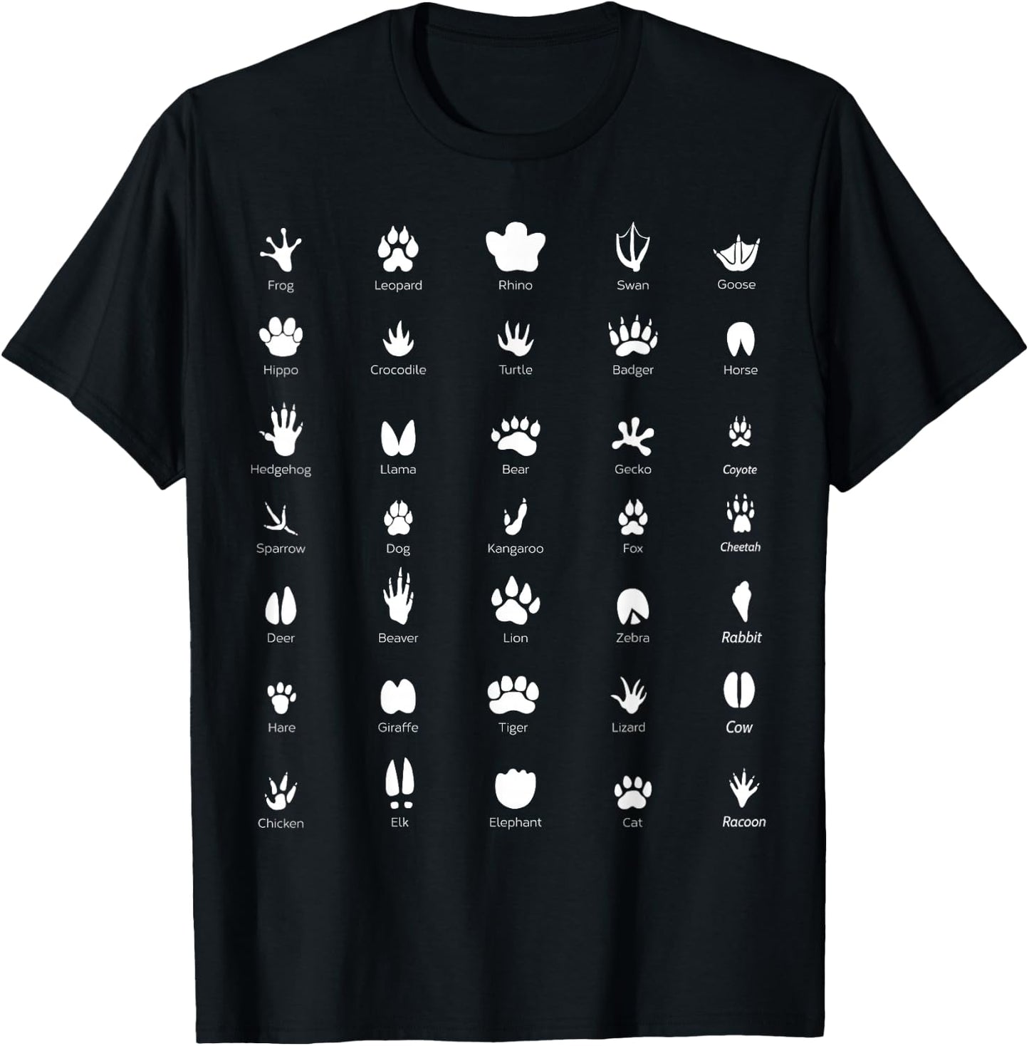 Wildlife Animals Footprints - Biologist T-Shirt - T-Shirt | Black