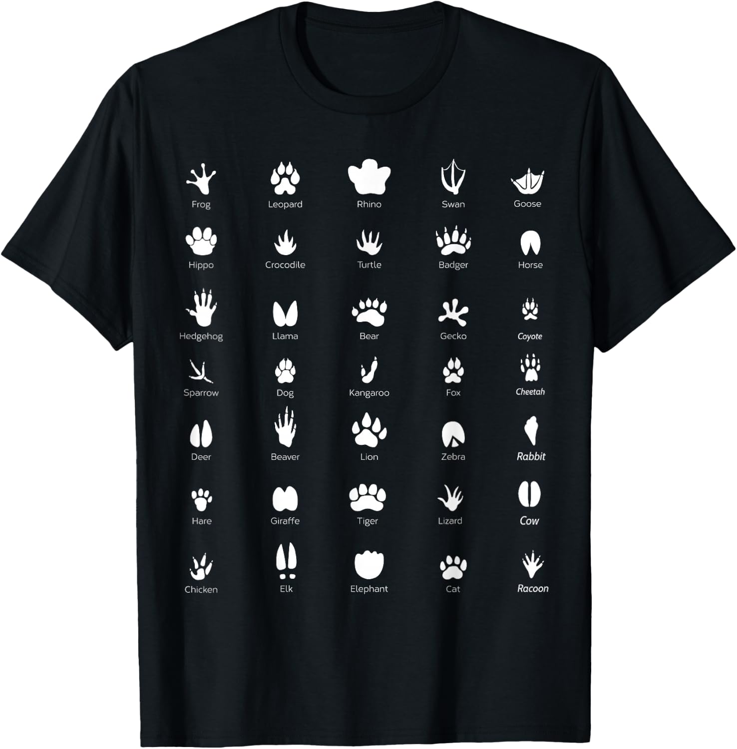 Wildlife Animals Footprints - Biologist T-Shirt - T-Shirt | Black