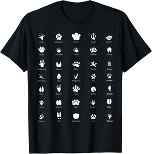 Wildlife Animals Footprints - Biologist T-Shirt - T-Shirt | Black