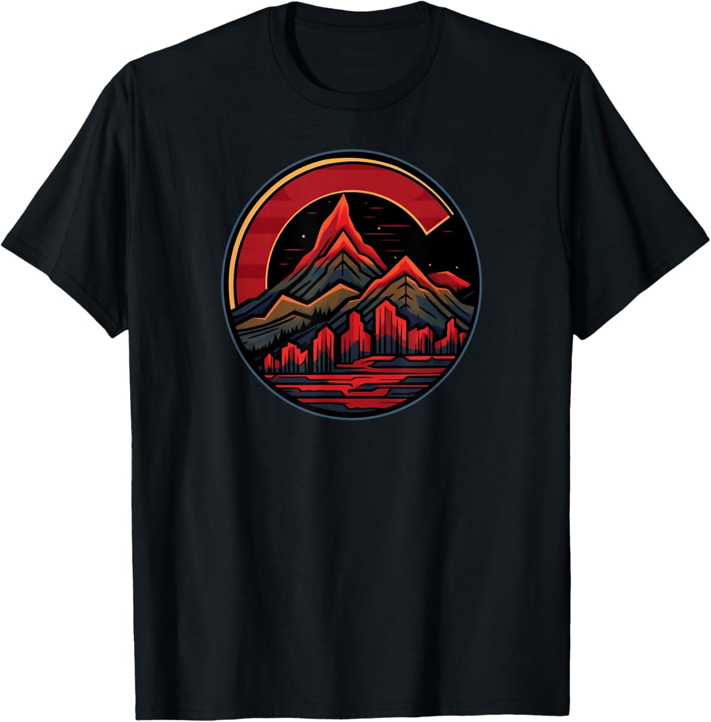 Red Rocks Amphitheater - Colorado State Flag T-Shirt - T-Shirt | Black