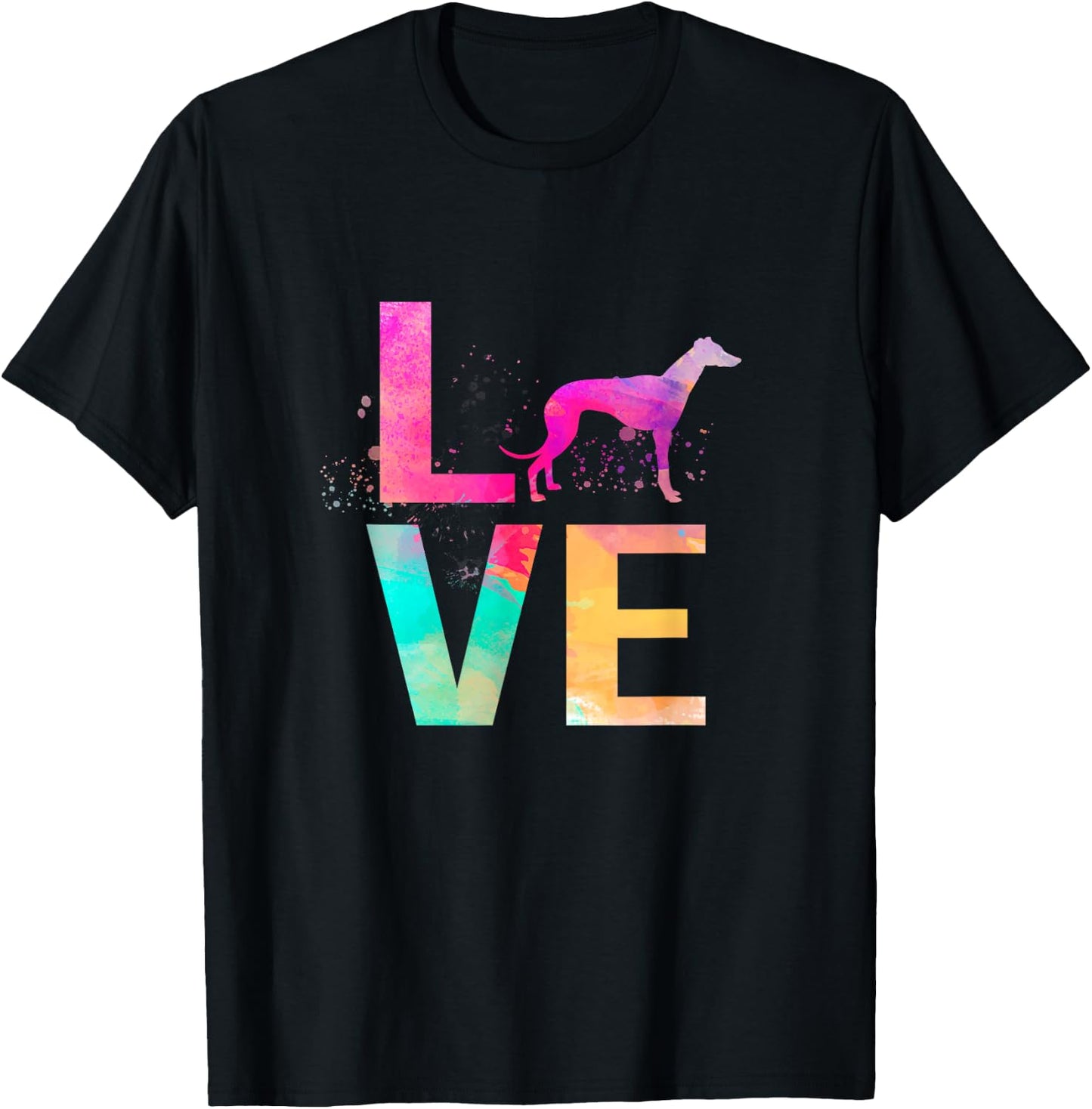 Colorful Whippet Dog Mom Gifts Whippet Men Women Girls Kids T-Shirt - T-Shirt | Black