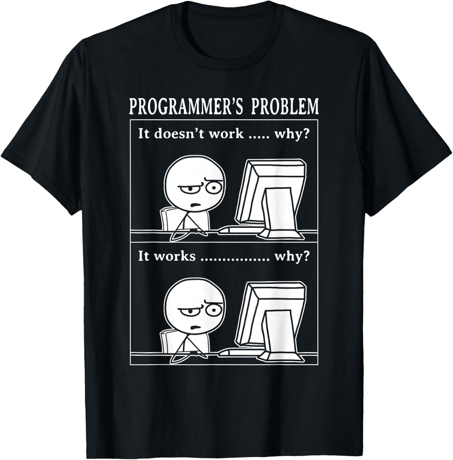 Programmer Funny Problem It Works Computer Science Nerd T-Shirt - T-Shirt | Black