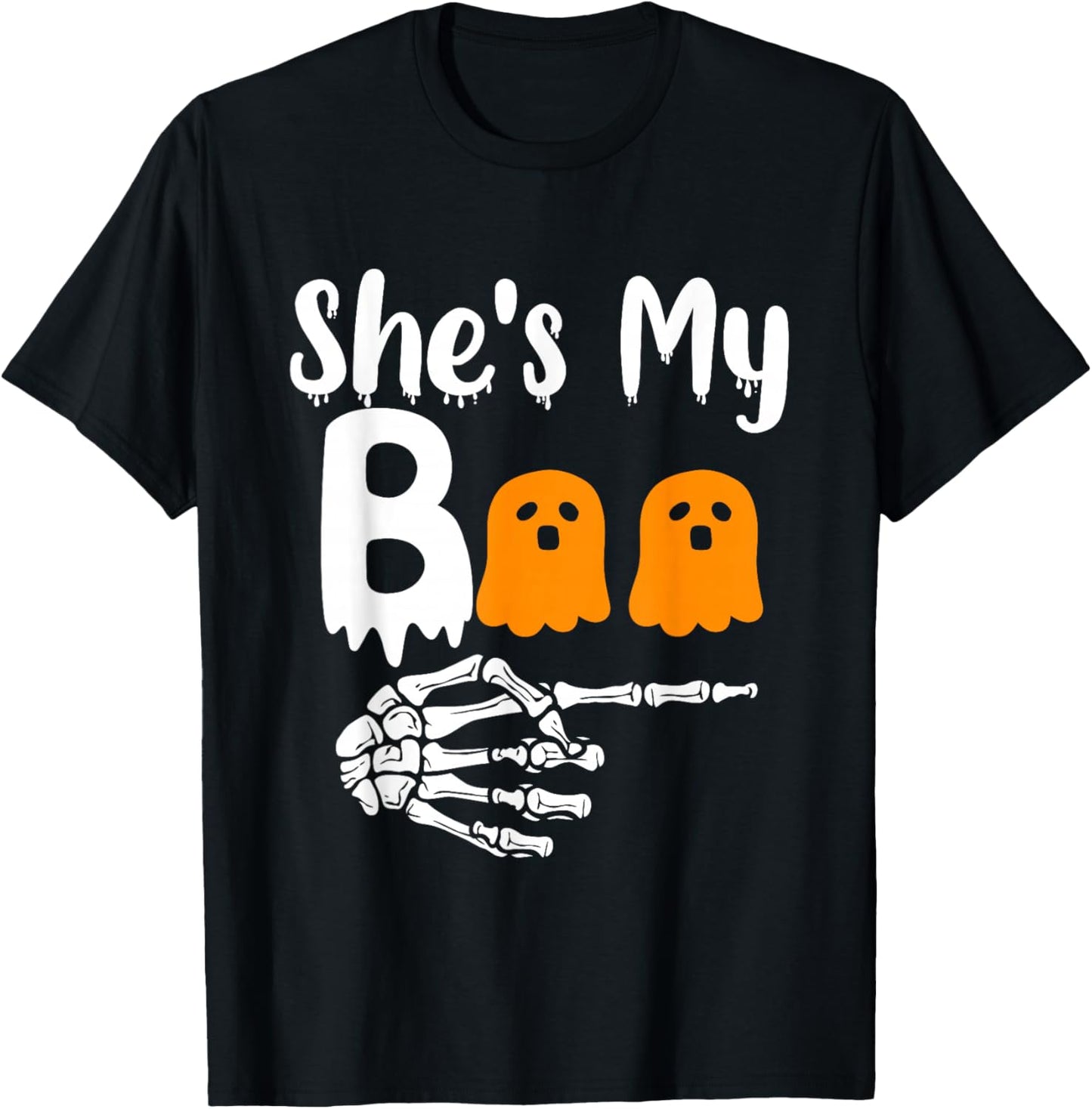 She's My Boo Matching Halloween Pajama Couples He's My Boo T-Shirt - T-Shirt | Black