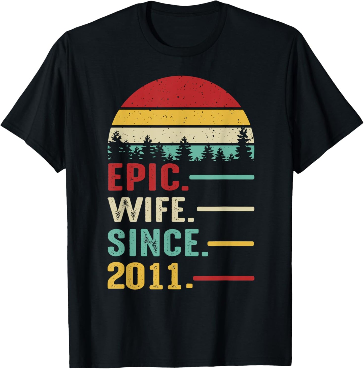 14th Wedding Anniversary Epic Wife Since 2011 T-Shirt - T-Shirt | Black
