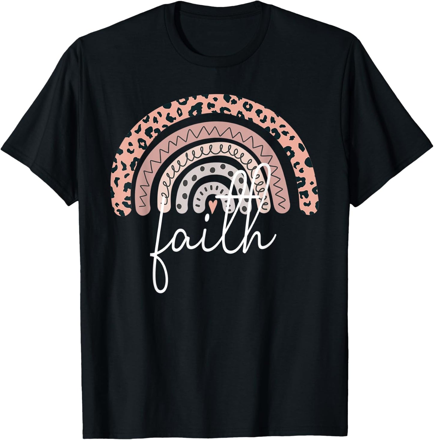faith Name Personalized Cute Women Rainbow Appreciation T-Shirt - T-Shirt | Black