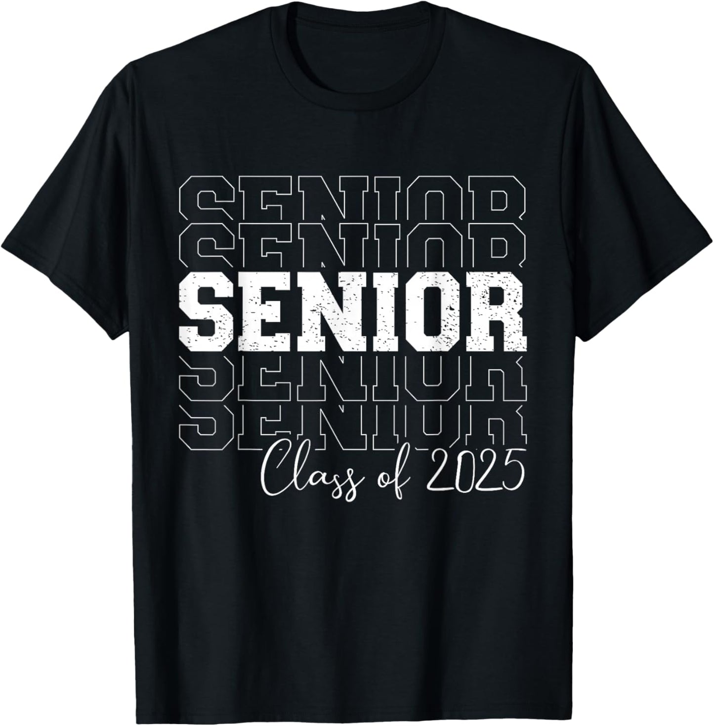 Senior 2025 graduate college university graduation class of T-Shirt - T-Shirt | Black