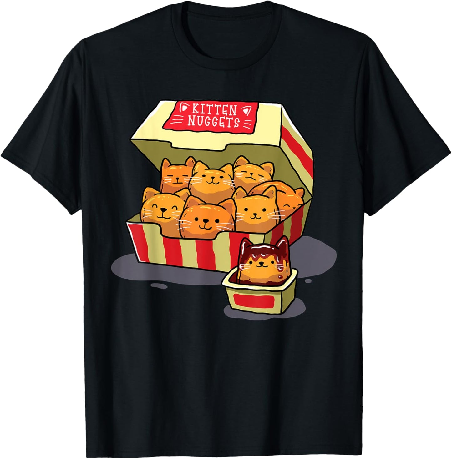 InGENIUS Funny Cat Owner Shirts & Gifts Kitten Nuggets Food Pun Cat Lover Gift Chicken Nuggets -Adults Black Small T-Shirt - T-Shirt | Black