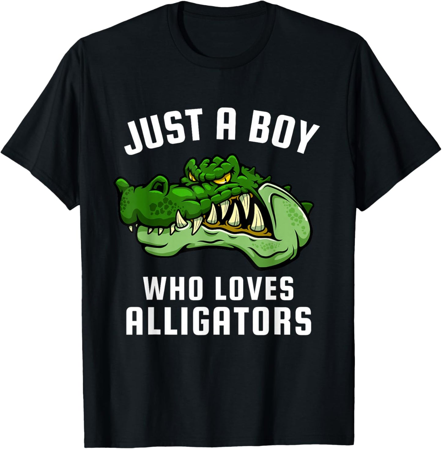 Just a Boy Who Loves Alligators T-Shirt - T-Shirt | Black