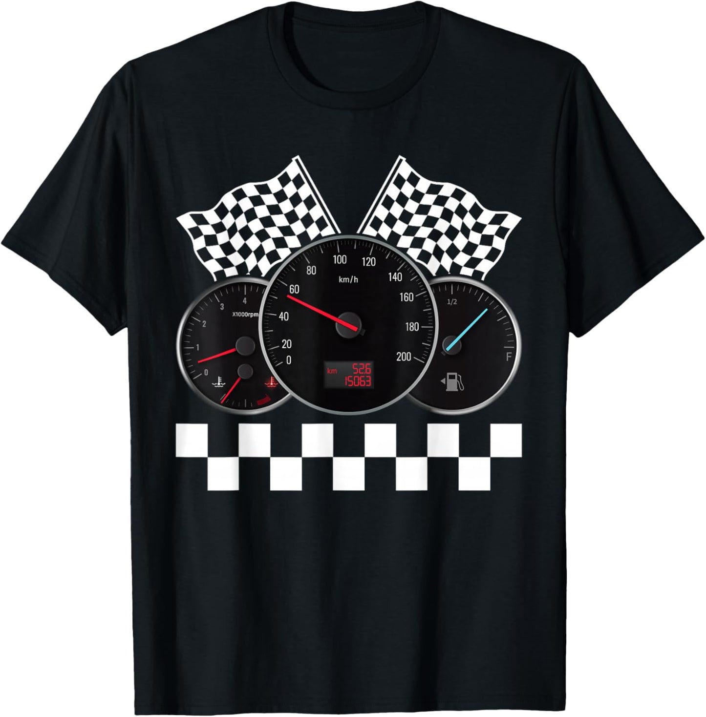 Checkered Flag Racing T-Shirt - T-Shirt | Black