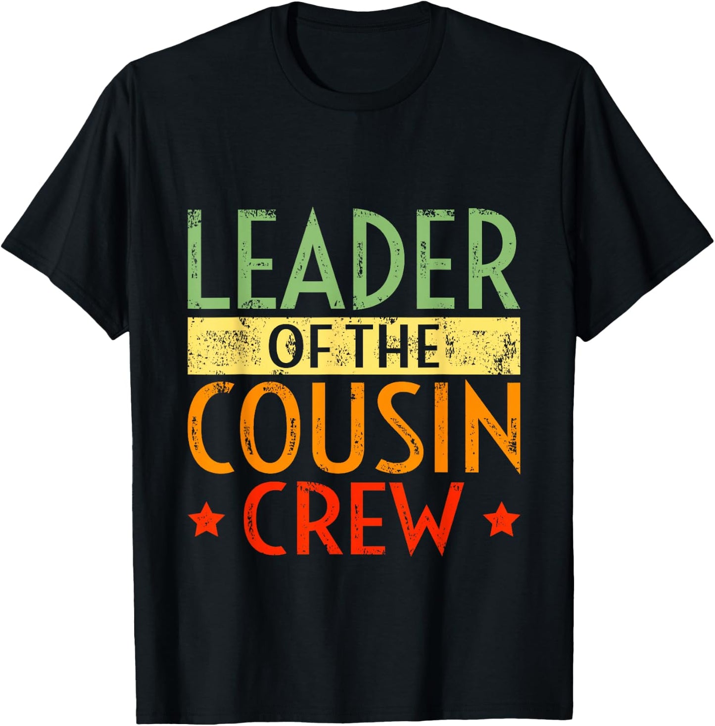 Leader of The Cousin Crew Family Retro Vintage T-Shirt - T-Shirt | Black