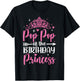 Pop Pop Of The Birthday Princess Bday Girl Kid Cute Family T-Shirt - T-Shirt | Black