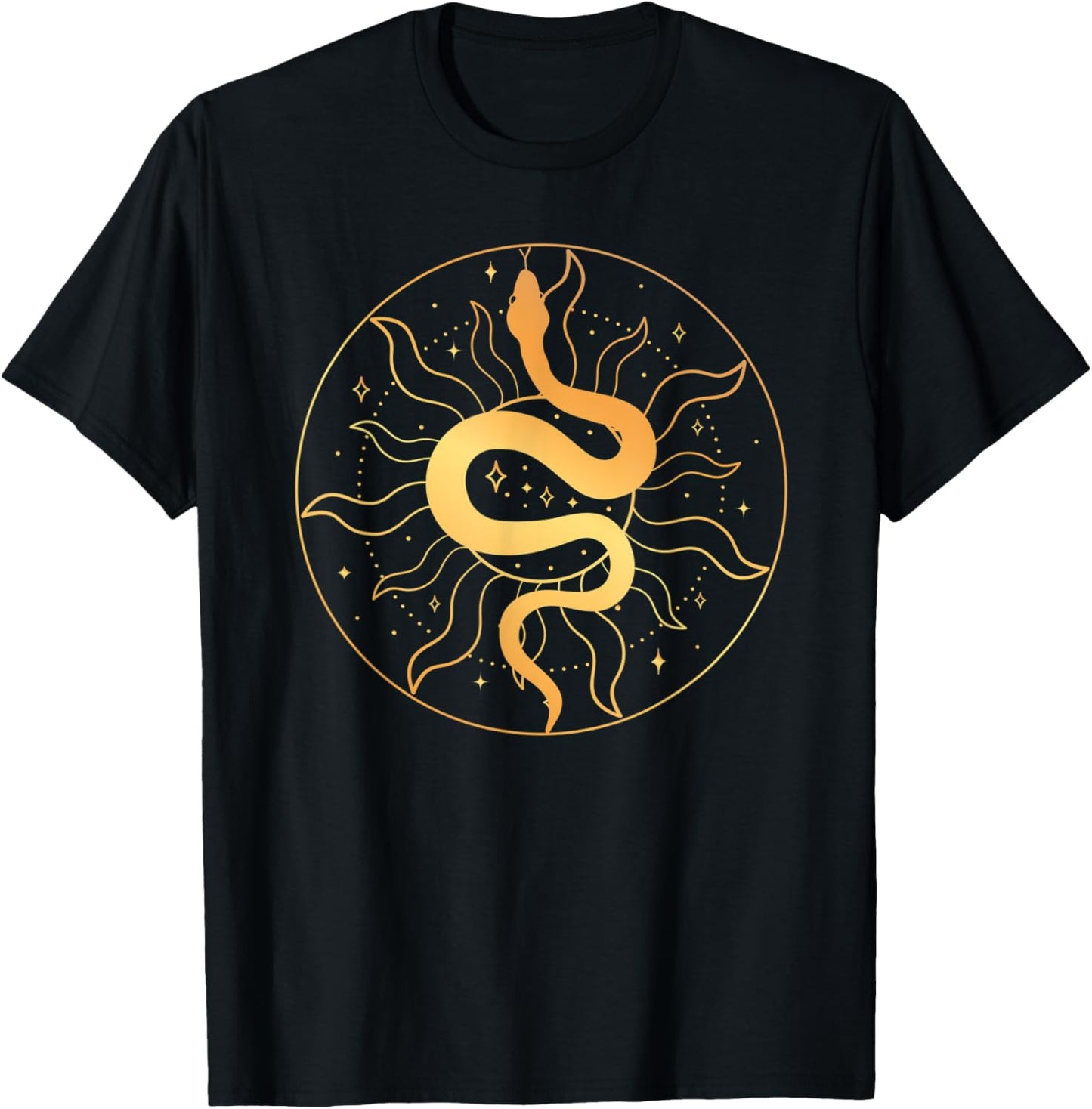 Sacred Geometry Art The Sun And Snake Occult Symbol T-Shirt - T-Shirt | Black