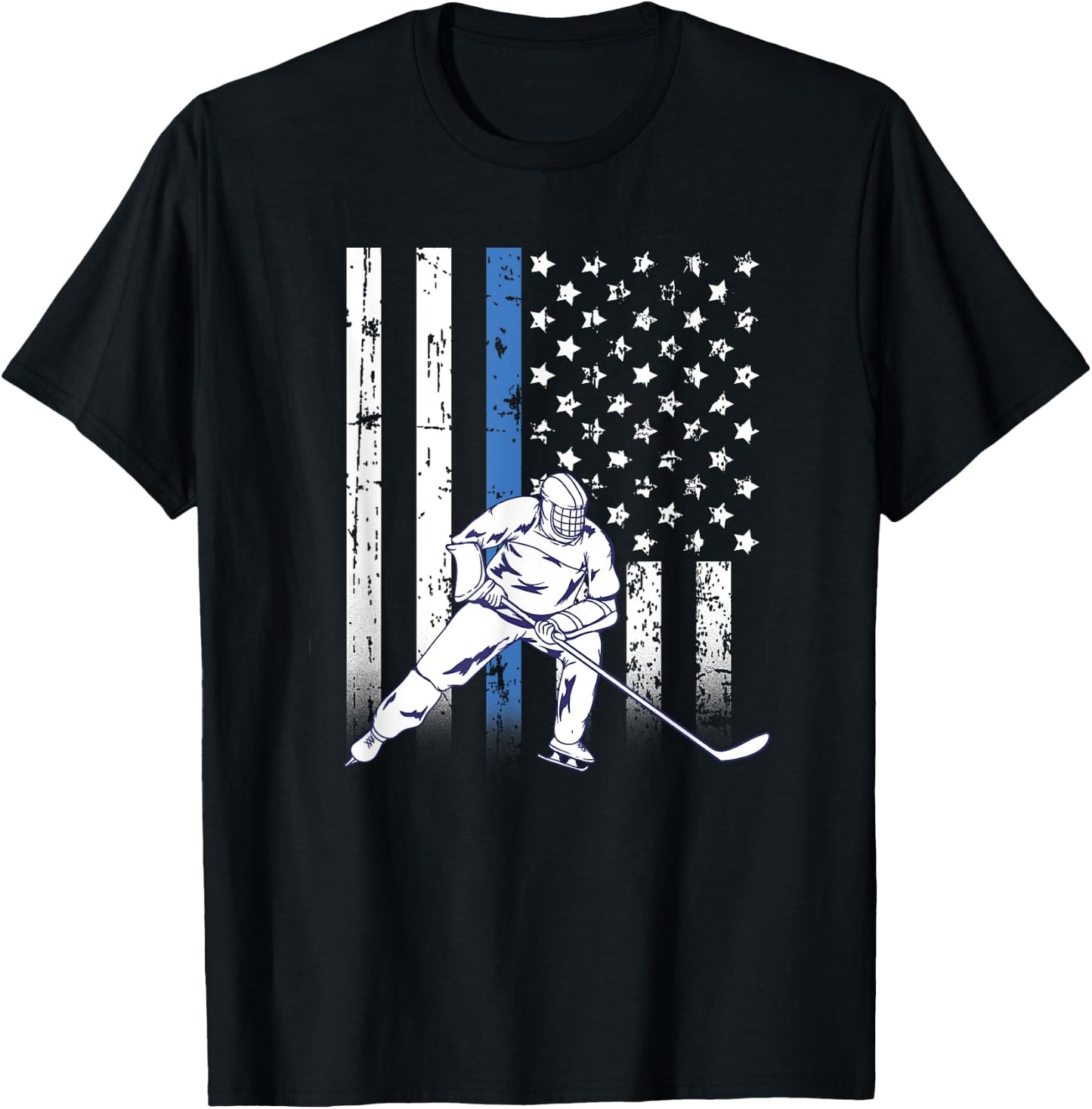 Thin Blue Line Hockey - Police Gifts T-Shirt - T-Shirt | Black