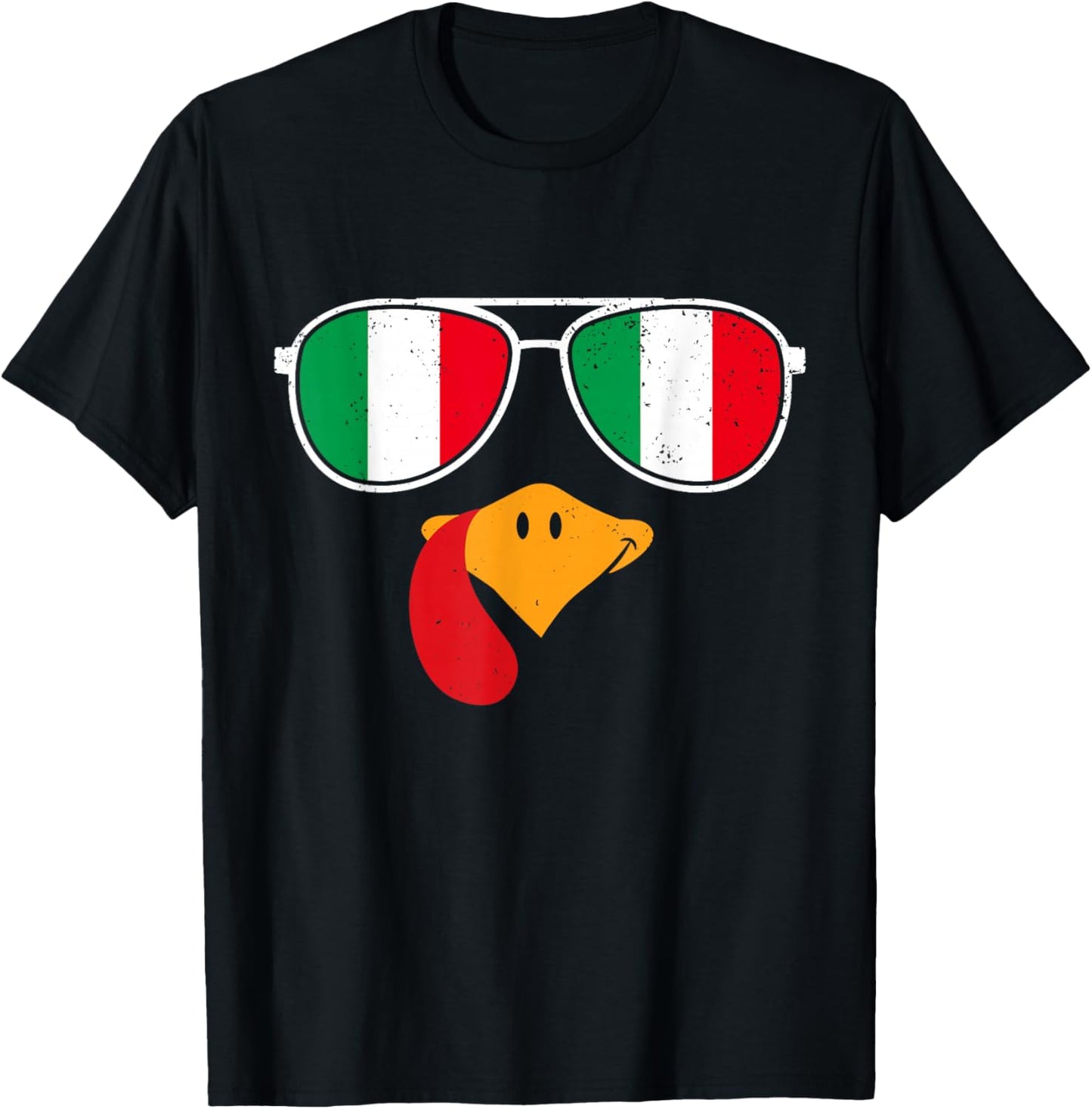 Italian Turkey Funny Thanksgiving Italian Flag Italian Kids T-Shirt - T-Shirt | Black