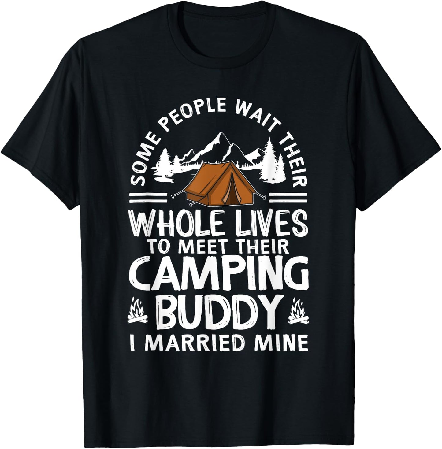 Cool Camping Buddies Gift Women Funny Husband & Wife Small T-Shirt - T-Shirt | Black