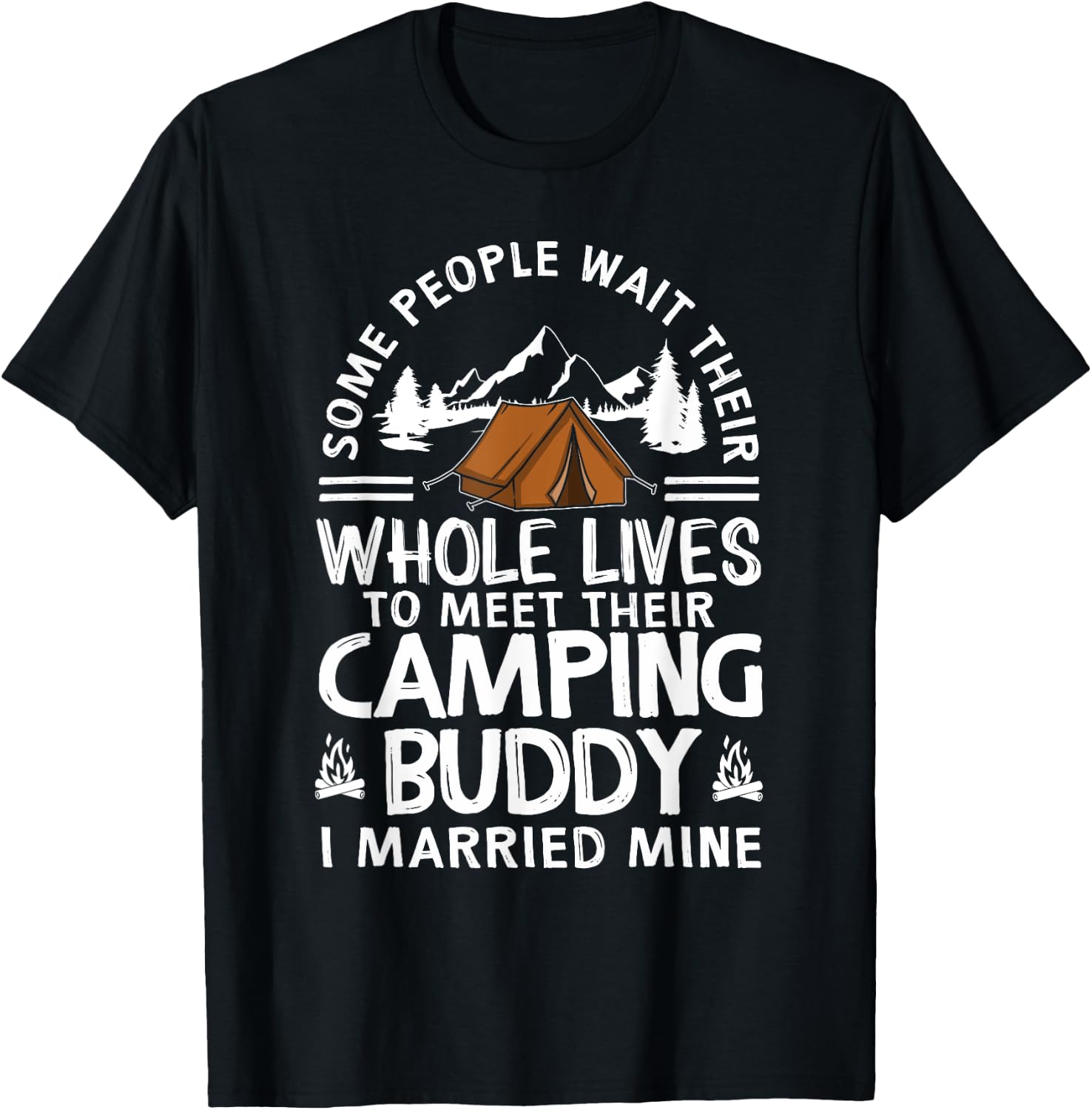 Cool Camping Buddies Gift Women Funny Husband & Wife Small T-Shirt - T-Shirt | Black