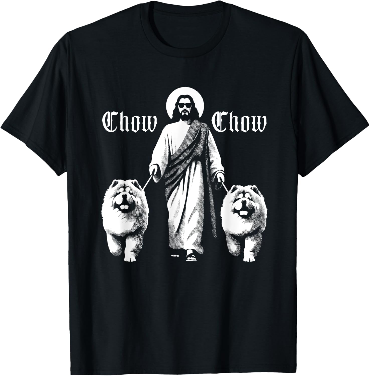 Jesus Chow Chow Dogs - Funny Christian Religious Dog Lover T-Shirt - T-Shirt | Black