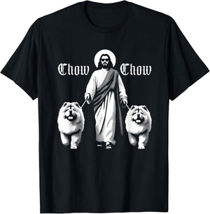 Jesus Chow Chow Dogs - Funny Christian Religious Dog Lover T-Shirt - T-Shirt | Black