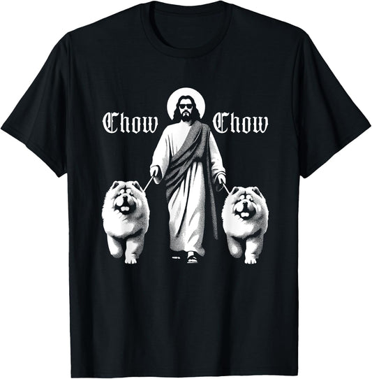 Jesus Chow Chow Dogs - Funny Christian Religious Dog Lover T-Shirt - T-Shirt | Black