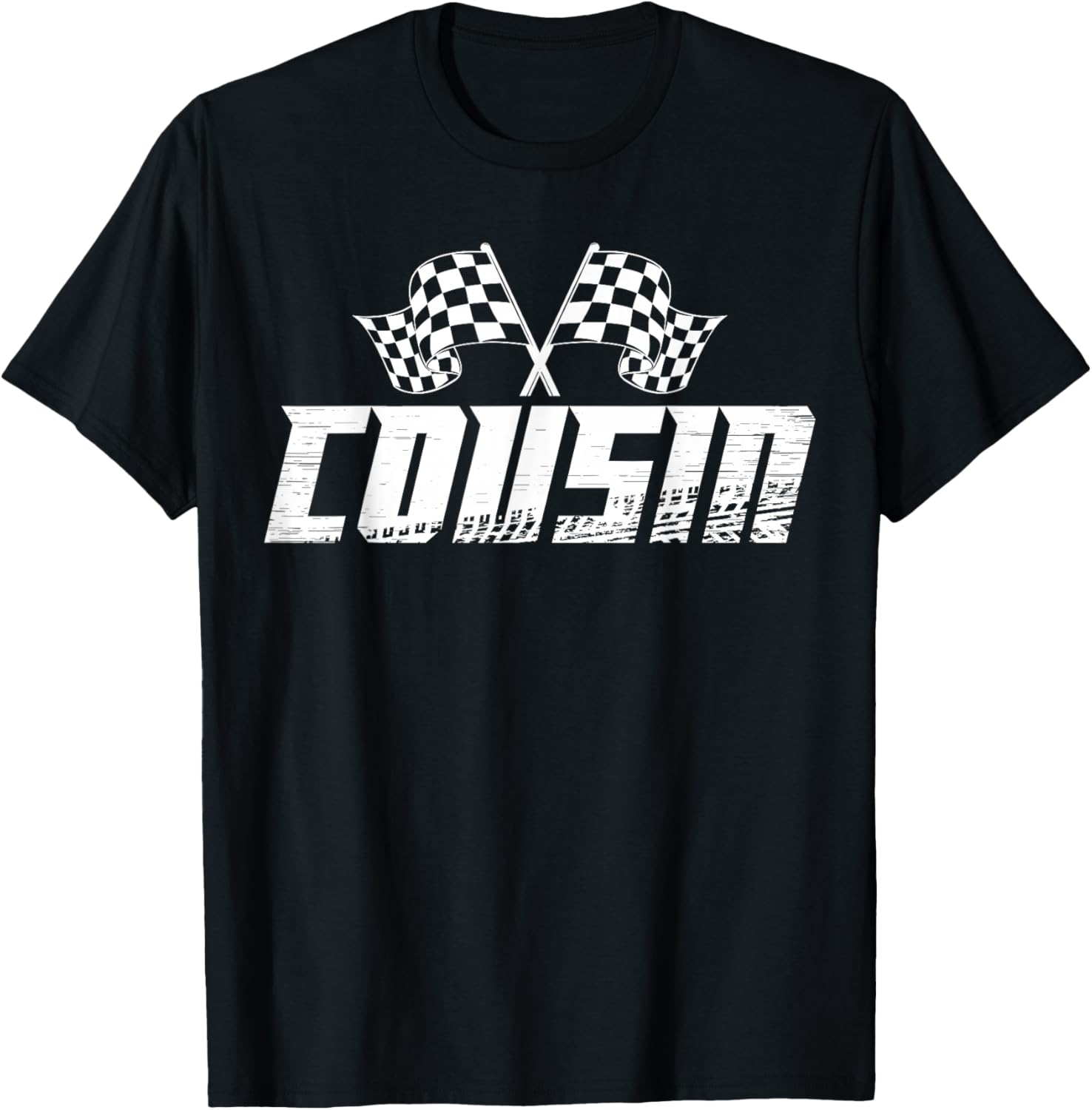 Cousin Pit Crew Family Racing Birthday Race Car T-Shirt - T-Shirt | Black