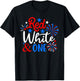 Red White And One 4th Of July 1st Birthday Patriotic T-Shirt - T-Shirt | Black