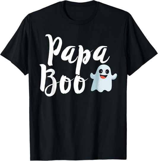 Papa Boo Halloween Family Matching Ghost Dad Shirt T-Shirt - T-Shirt | Black