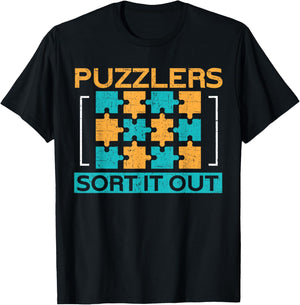 Puzzlers Sort It Out Funny Puzzling T-Shirt - T-Shirt | Black