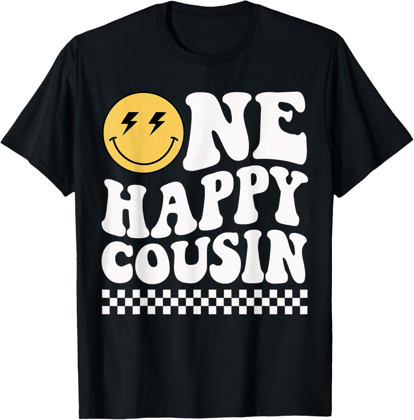 One Happy Dude Cousin 1st Birthday Family Matching T-Shirt - T-Shirt | Black