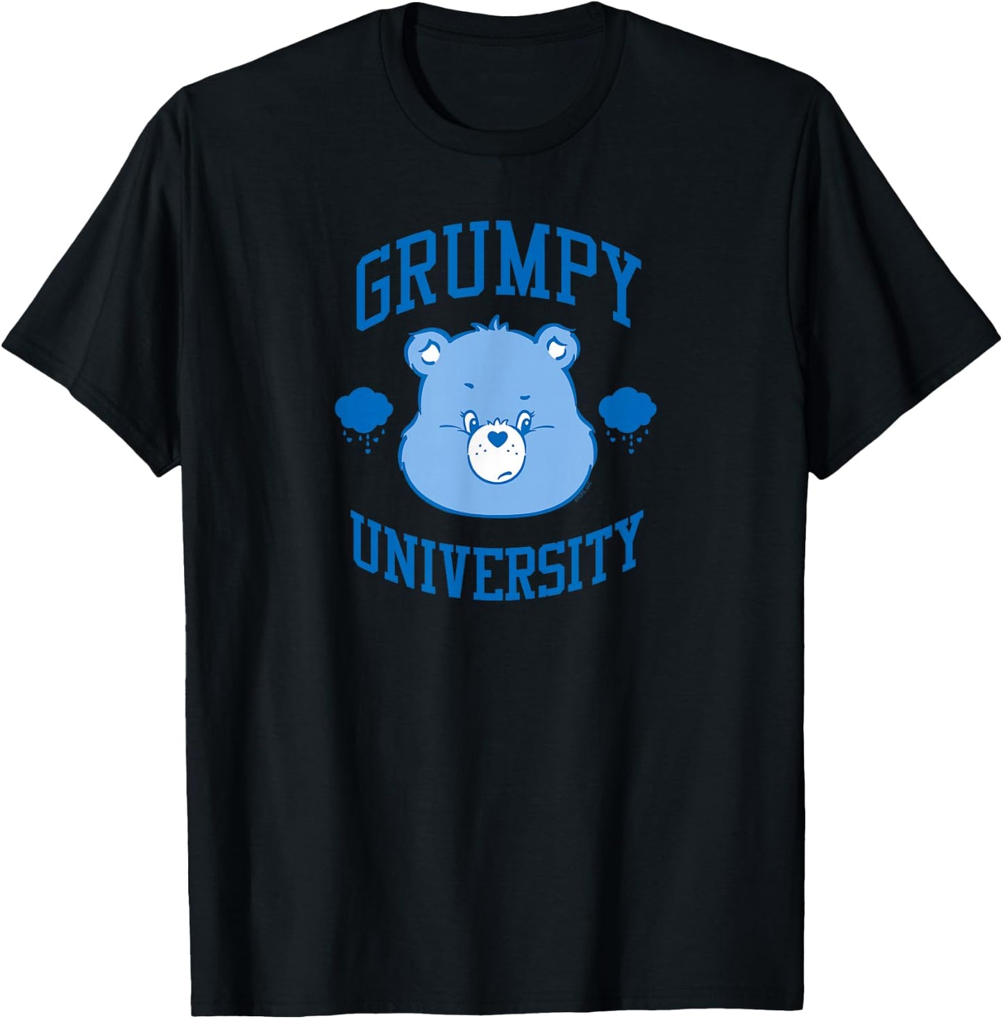Care Bears Grumpy University Retro Cartoon T-Shirt - T-Shirt | Black