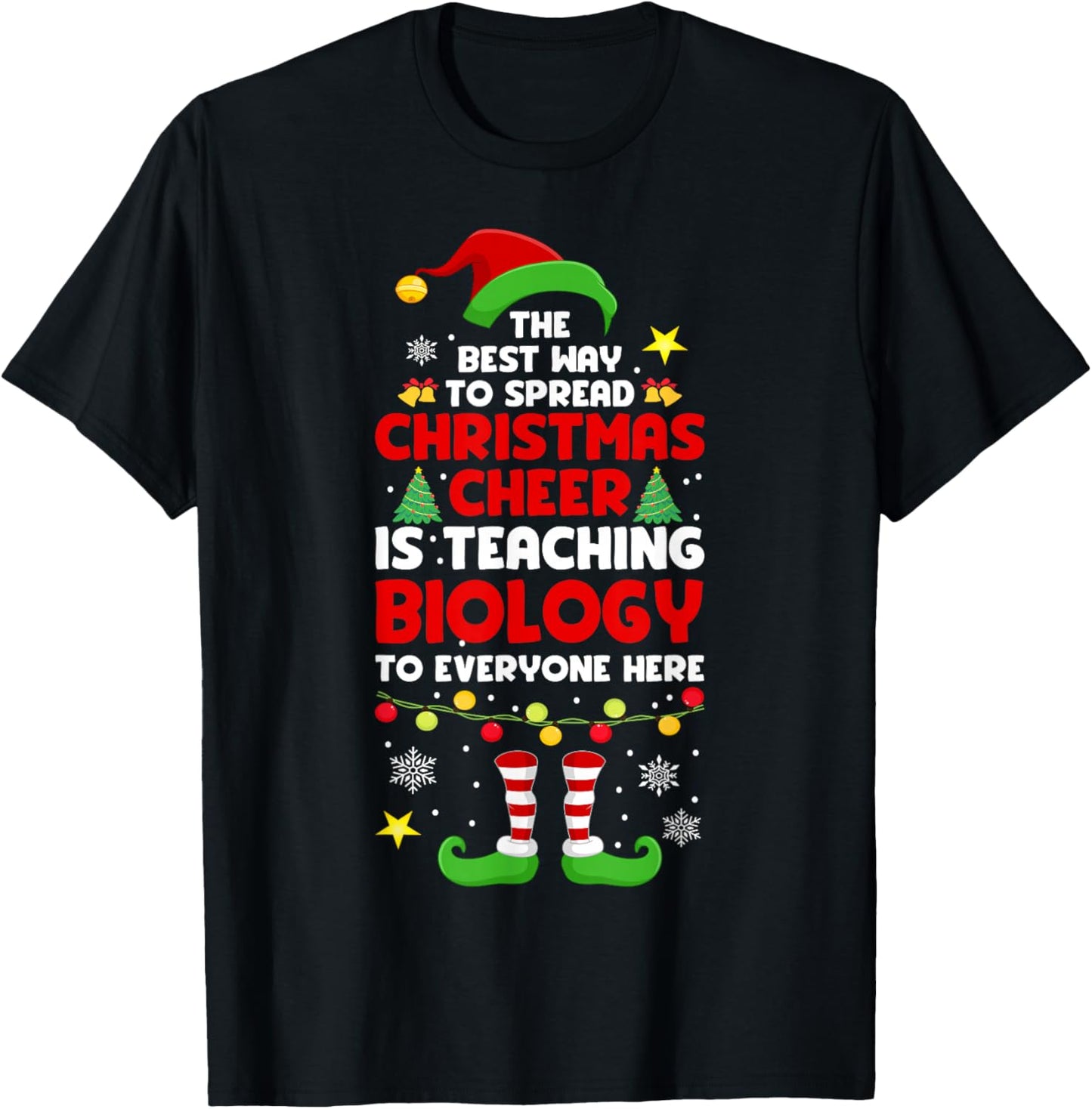 Christmas Biology Teacher Funny Xmas Christmas Cheer T-Shirt - T-Shirt | Black