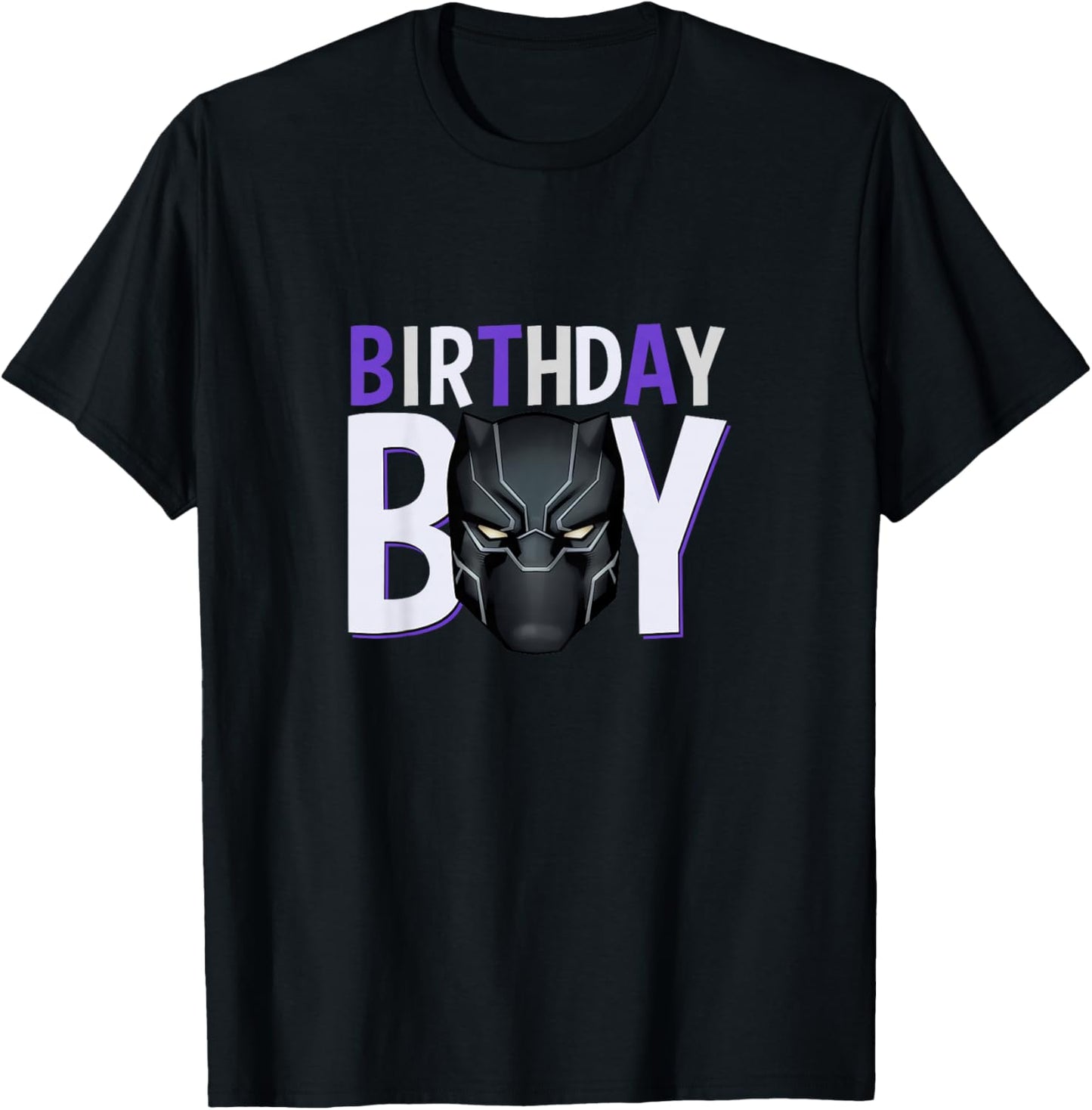 Kids Marvel Avengers Classic Black Panther Super Birthday Boy T-Shirt - T-Shirt | Black