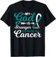 My God is Stronger Than Cervical Cancer Awareness Warrior T-Shirt - T-Shirt | Black