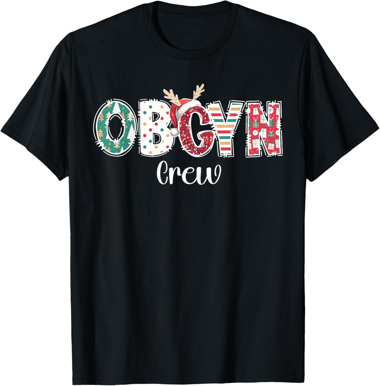 Christmas OBGYN Crew Obstetrics OB GYN Group Team Nurse Xmas T-Shirt - T-Shirt | Black