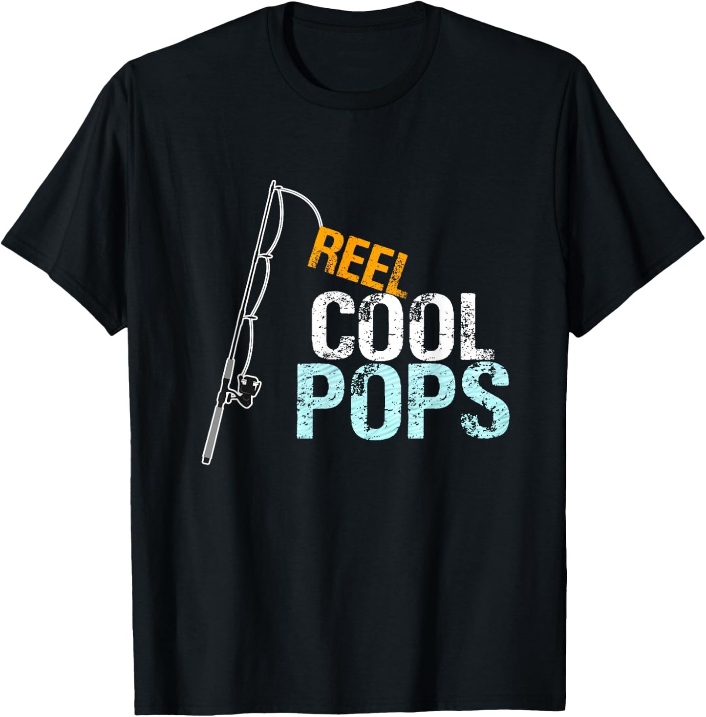 Pops Gift from Granddaughter Grandson Reel Cool Pops T-Shirt - T-Shirt | Black