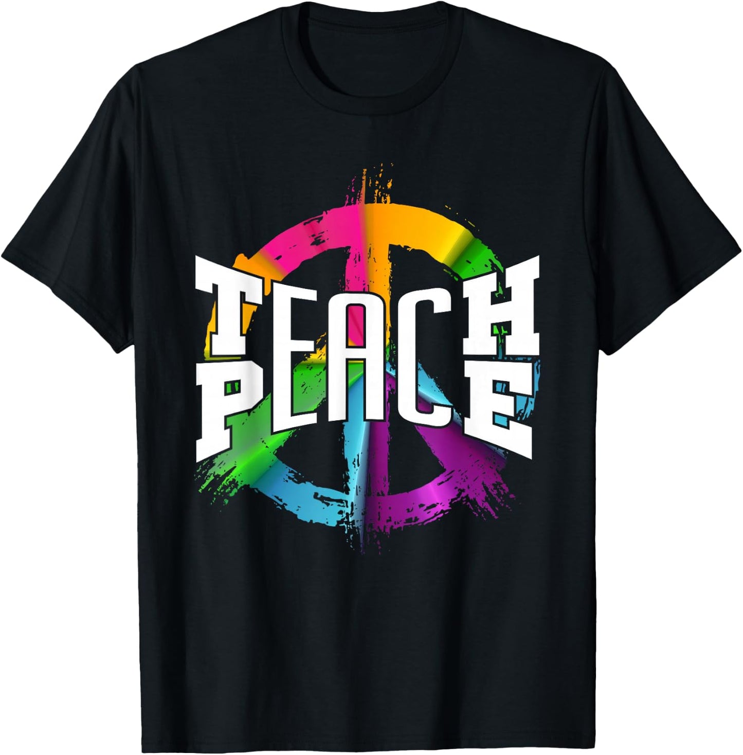 International Teach Peace Hippie Freedom Day T-Shirt - T-Shirt | Black
