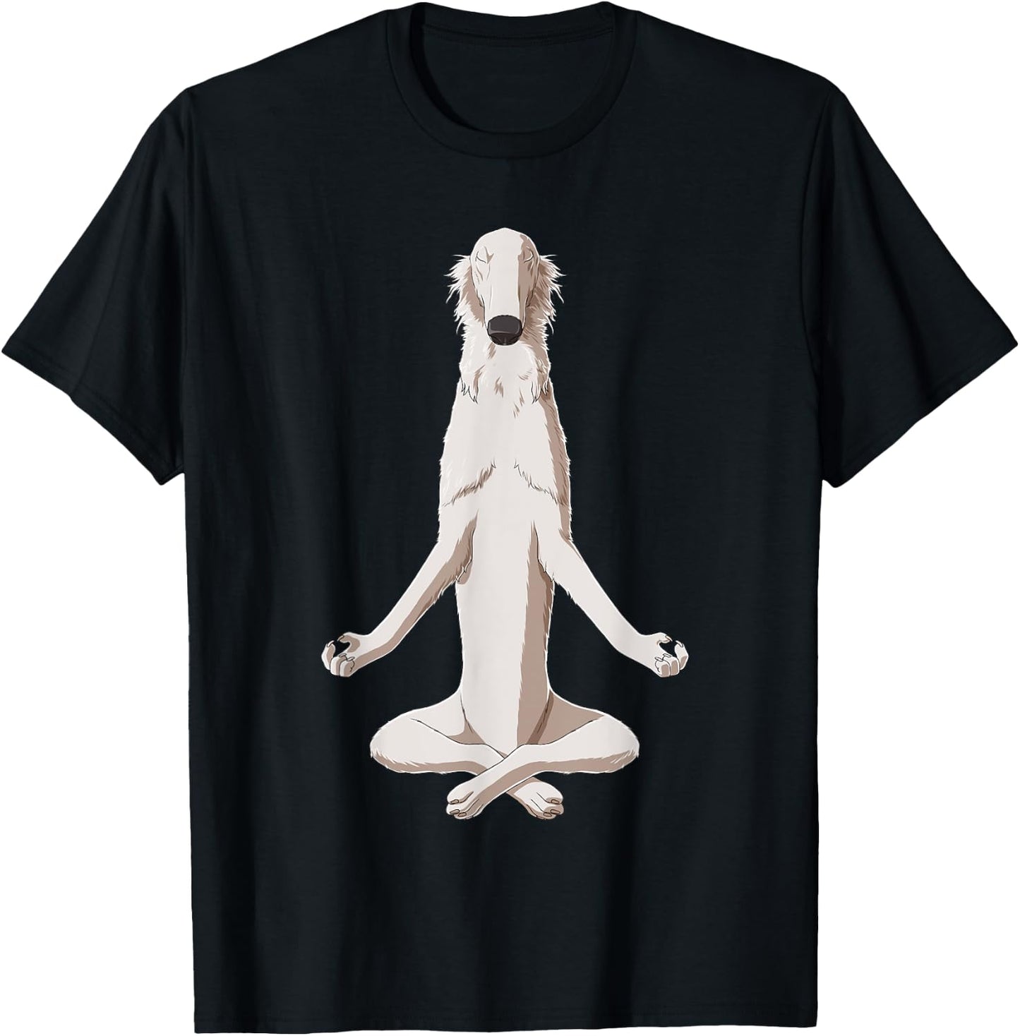 Yoga Dog Borzoi T-Shirt - T-Shirt | Black