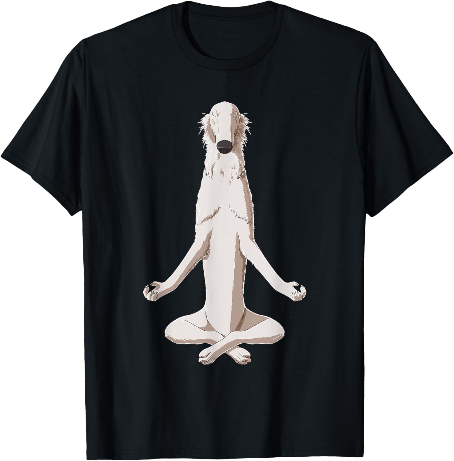 Yoga Dog Borzoi T-Shirt - T-Shirt | Black