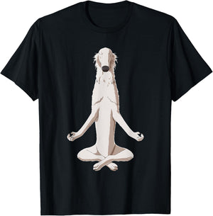 Yoga Dog Borzoi T-Shirt - T-Shirt | Black