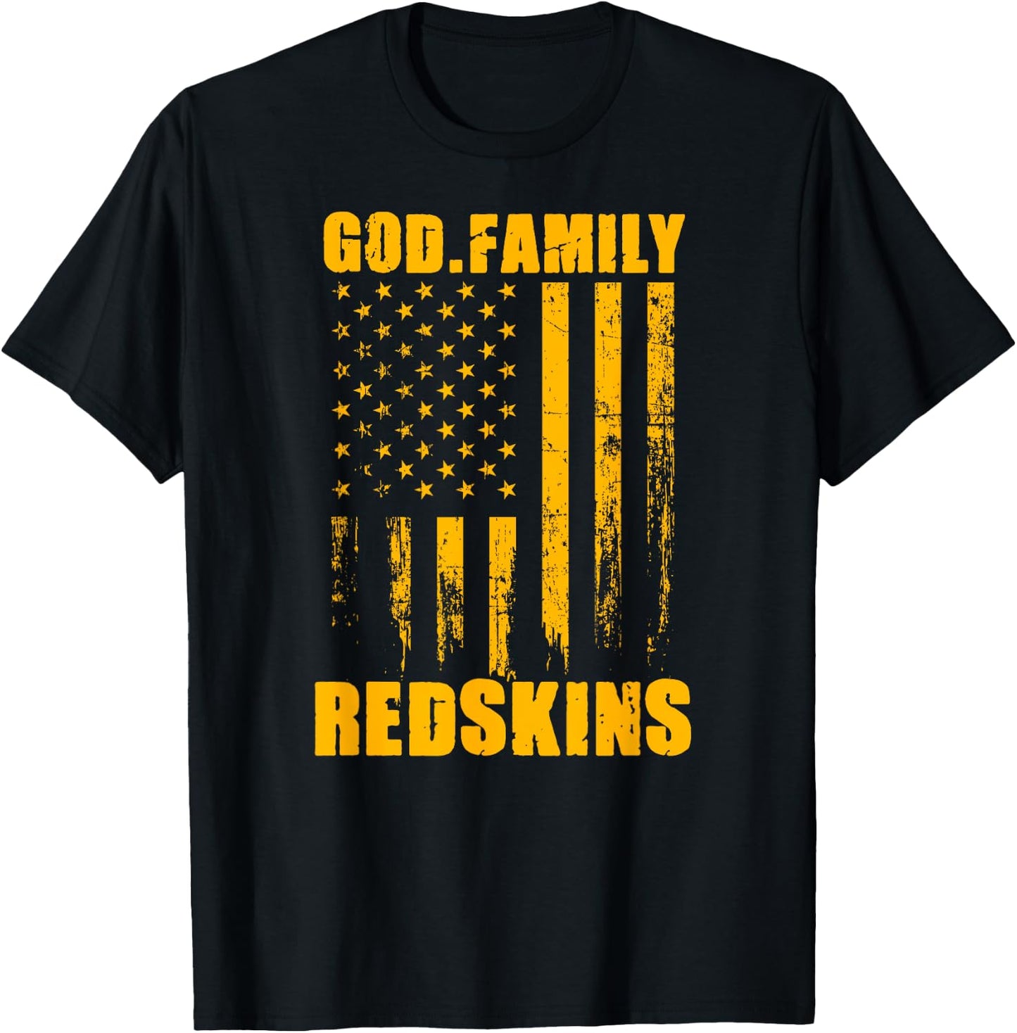 Indian Creek Redskins God. Family. Vintage USA Flag T-Shirt - T-Shirt | Black