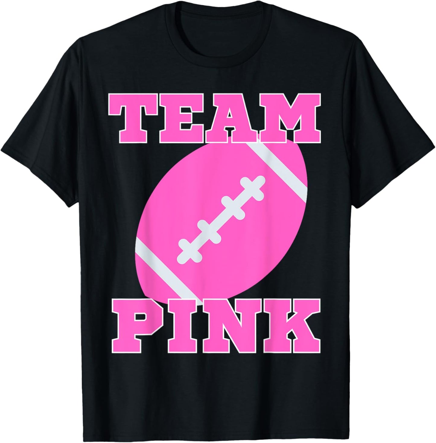 Gender Reveal TEAM GIRL Football T-Shirt - T-Shirt | Black