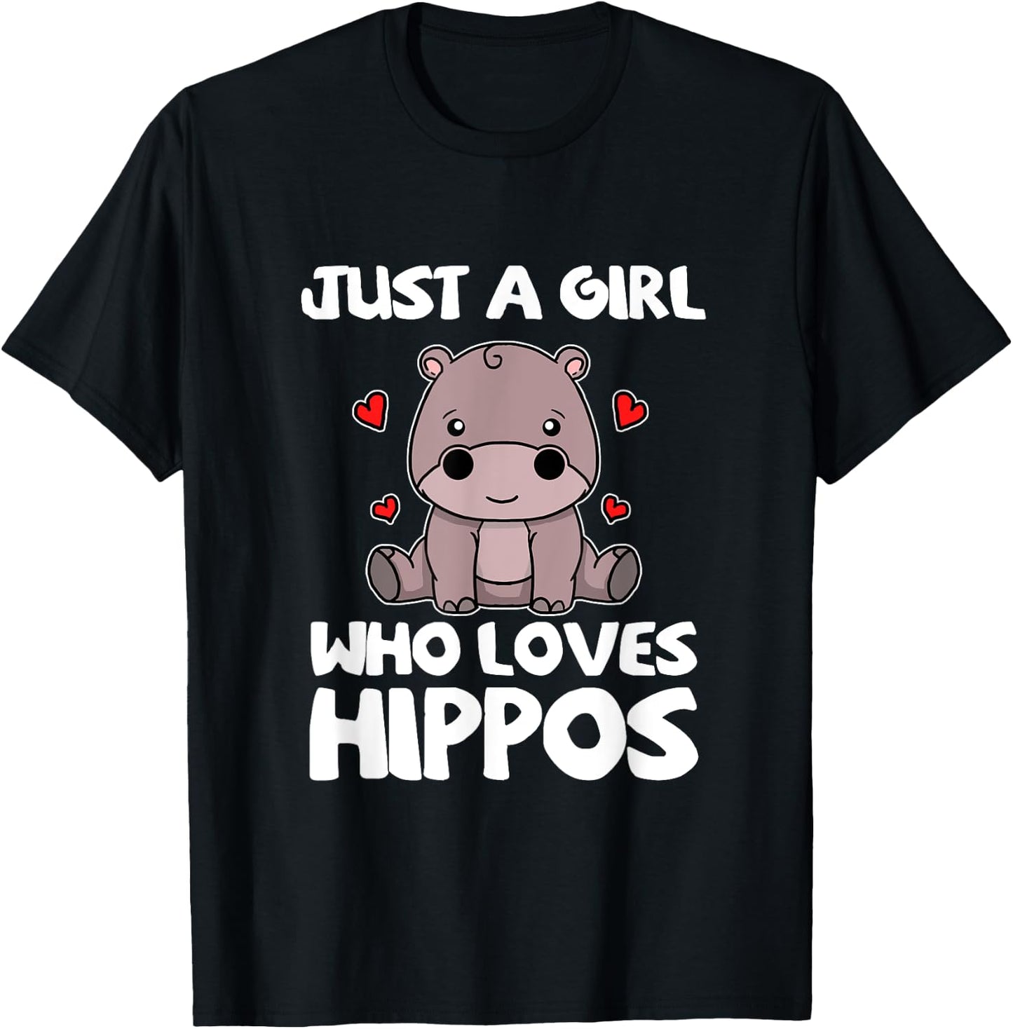 Just A Girl Who Loves Hippos Hippo Costume T-Shirt - T-Shirt | Black