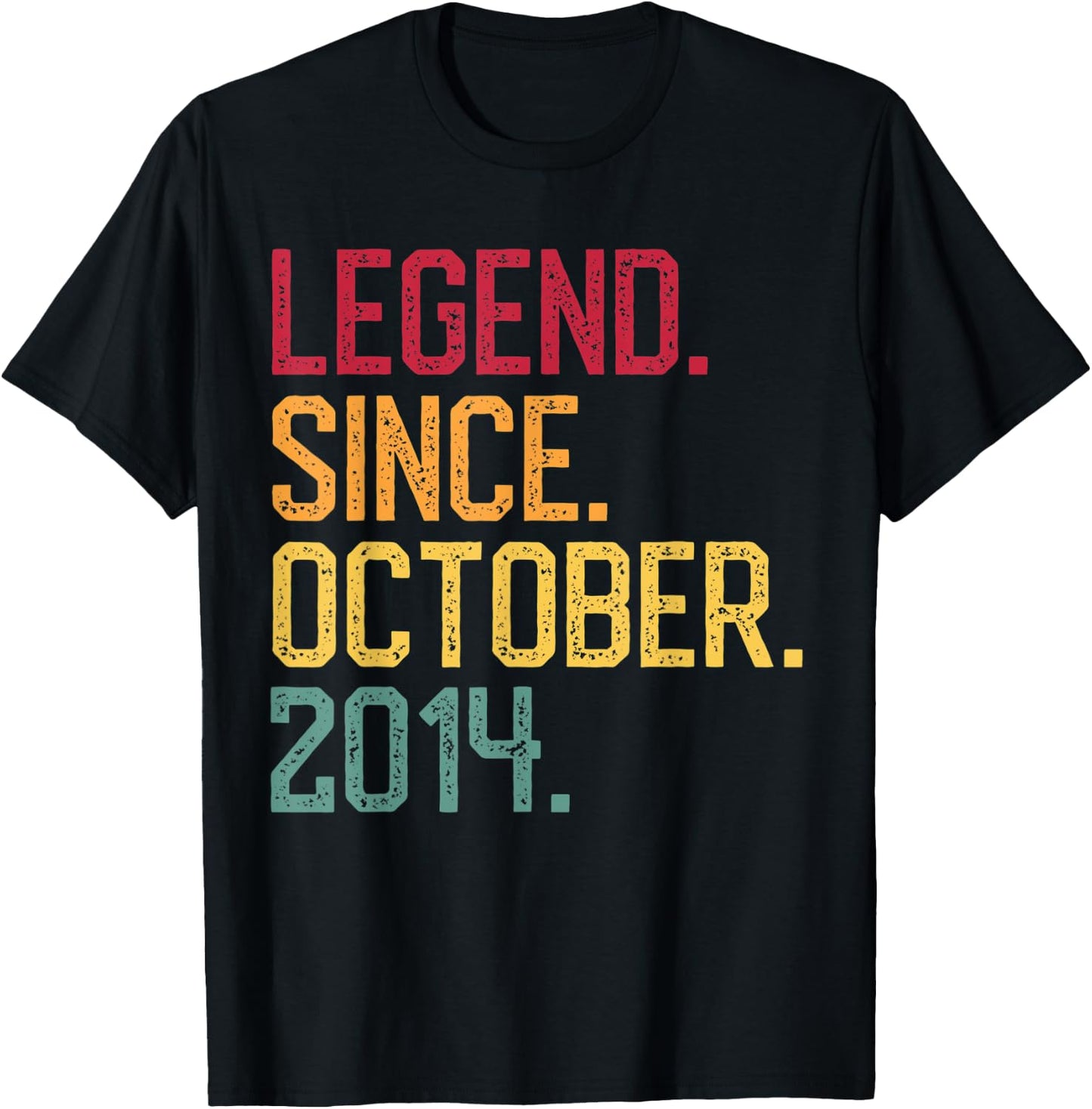 Legend Since October 2014 6th Birthday Gift 6 Years Old T-Shirt - T-Shirt | Black